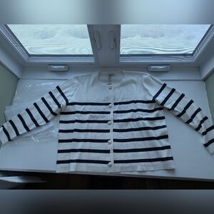 Smash + Tess Rosalie Cardigan in Blue and Cream